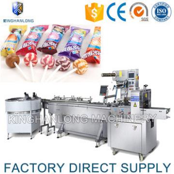 Factory customization automatic feeding candy/lollipop/biscuit flow packing machine